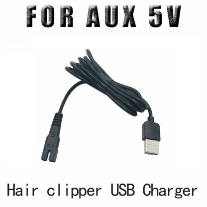 Câble de charge USB 5V 2 pièces pour tondeuse à cheveux AUX A5 A6 A8 S5, pour tondeuse à cheveux AUX