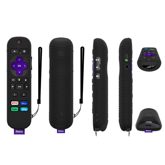 جراب حماية سيليكون مقاوم للصدمات لجهاز التحكم عن بعد TCL Roku Voice Remote Pro Y30، متوفر بألوان: أبيض مضيء، أسود، برتقالي، وأحمر.