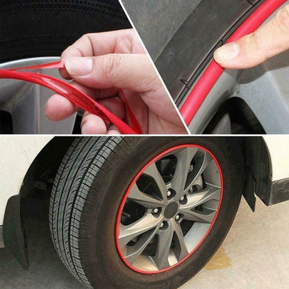 8m/roll Car Wheel General Sticker Modified Protection Sticker Anti-collision Strip, 1roll Orange, 1roll Gray, 1roll White, 1roll Black, 1roll Red, 1roll Pink, 1roll Purple, 1roll Blue
