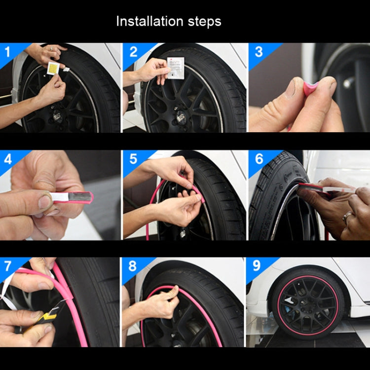 Car Wheel General TPE Protection Ring Bumper Wheel Decoration Modification Supplies, Red, Green, Blue, Pink, Purple, Black, Yellow, White, Orange, Gray
