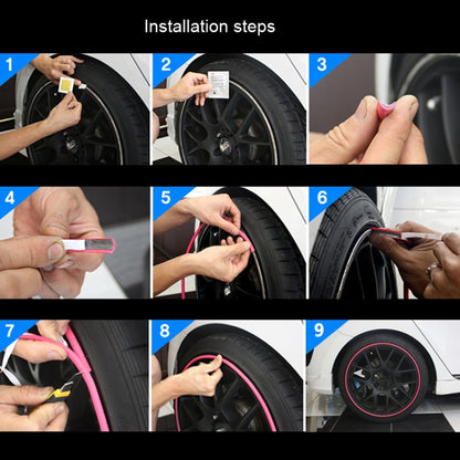 Car Wheel General TPE Protection Ring Bumper Wheel Decoration Modification Supplies, Red, Green, Blue, Pink, Purple, Black, Yellow, White, Orange, Gray