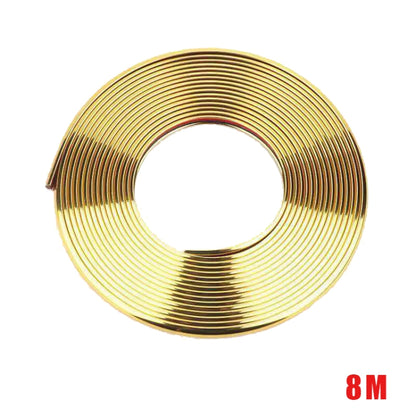 W12 8m/roll Car Universal Reflective Wheel Electroplating Decorative Strip, 1roll Electroplating Purple, 1roll Electroplating Red, 1roll Electroplating Blue, 1roll Electroplating Gold, 1roll Electroplating Silver