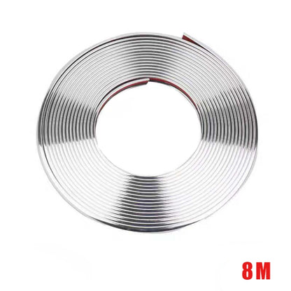 W12 8m/roll Car Universal Reflective Wheel Electroplating Decorative Strip, 1roll Electroplating Purple, 1roll Electroplating Red, 1roll Electroplating Blue, 1roll Electroplating Gold, 1roll Electroplating Silver