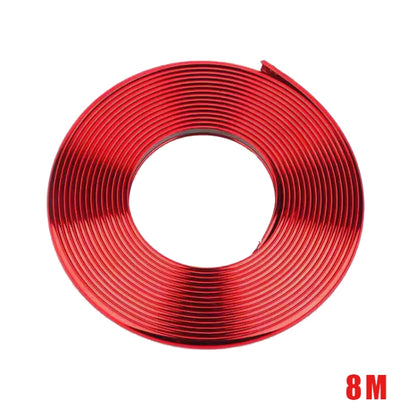 W12 8m/roll Car Universal Reflective Wheel Electroplating Decorative Strip, 1roll Electroplating Purple, 1roll Electroplating Red, 1roll Electroplating Blue, 1roll Electroplating Gold, 1roll Electroplating Silver