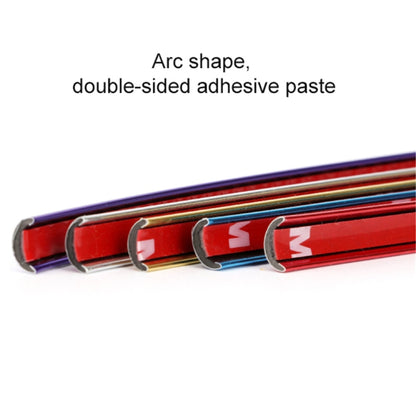 W12 8m/roll Car Universal Reflective Wheel Electroplating Decorative Strip, 1roll Electroplating Purple, 1roll Electroplating Red, 1roll Electroplating Blue, 1roll Electroplating Gold, 1roll Electroplating Silver