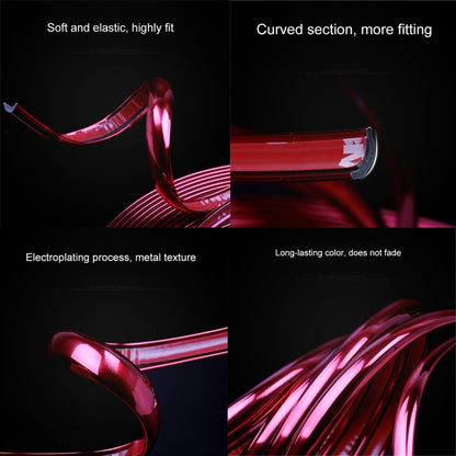 W12 8m/roll Car Universal Reflective Wheel Electroplating Decorative Strip, 1roll Electroplating Purple, 1roll Electroplating Red, 1roll Electroplating Blue, 1roll Electroplating Gold, 1roll Electroplating Silver