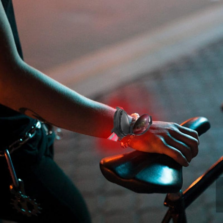 Bicycle 360-degree Rotating Rearview Mirror With Wrist Light, Rearview Mirror With Wrist Light