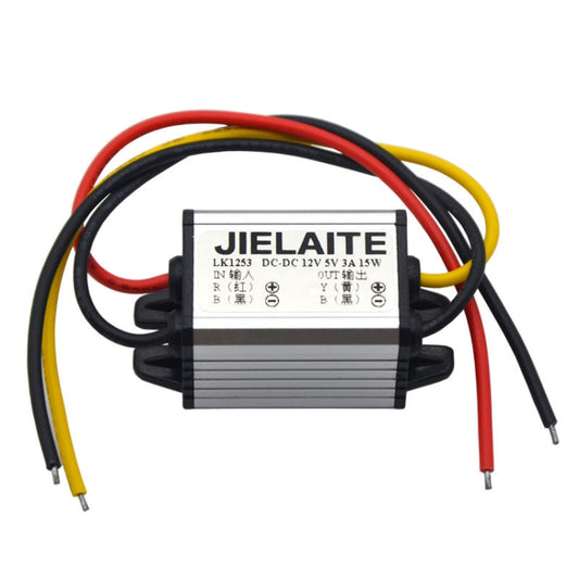 JIELAITE LK1253 - Convertidor de corriente para coche (15 W, aleación de aluminio, protección inteligente, impermeable, 12 V a 3 V/3 A, 12 V a 3.3 V/3 A, 12 V a 3.7 V/3 A, 12 V a 4.2 V/3 A, 12 V a 5 V/3 A, 12 V a 6 V/3 A, 12 V a 7.5 V/3 A, 12 V a 9 V/2 A)