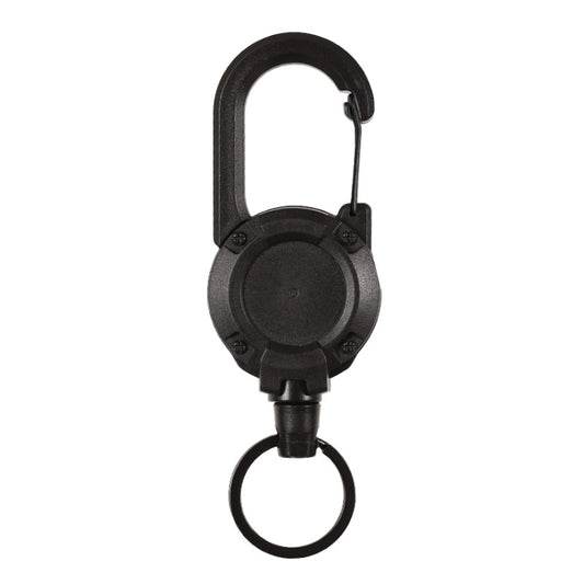 Backpack Carabiner Plastic Retractable Pull Badge Reel, Black-Steel Wire Rope, White-Steel Wire Rope, Black-Fiber Rope, White- Fiber Rope
