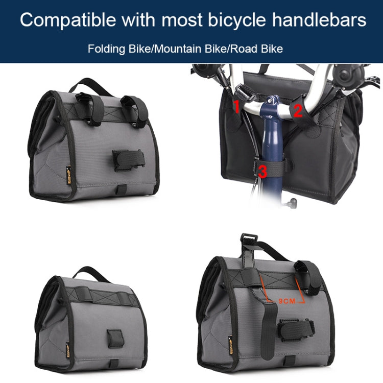 Rhinowalk RK9106 Faltbare Fahrradlenkertasche Outdoor Multifunktionale Fahrradtasche, Grün, Grau, Vollschwarz
