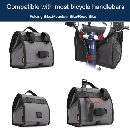 Rhinowalk RK9106 Faltbare Fahrradlenkertasche Outdoor Multifunktionale Fahrradtasche, Grün, Grau, Vollschwarz