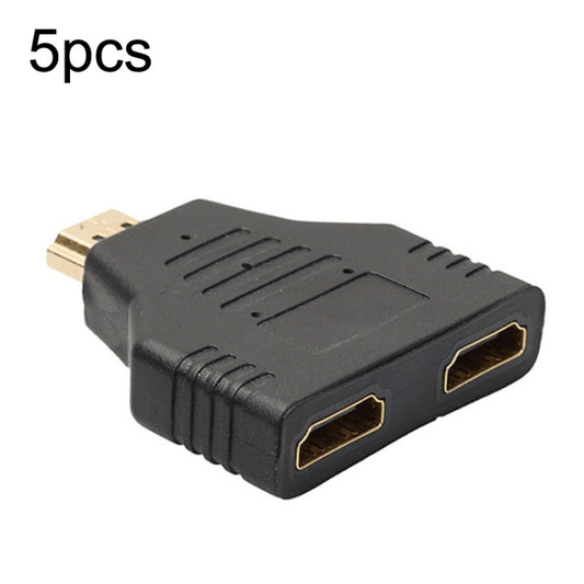 5pcs HDMI Male To 2 HDMI Female Adapter HD Computer Conversion Transformation Plug, 5pcs HDMI Male To 2 HDMI Female