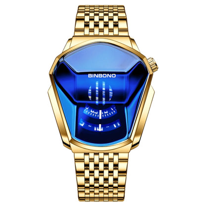 BINBOND Locomotive Concept Steel Belt Watch Men Live Black Technology Watch, Steel Belt Full Gold Gold Face, Steel Belt Black Stee Blue Face, Steel Belt White Steel Blue Face, Steel Belt White Steel White Face, Steel Belt Blue Steel Blue Face          ...