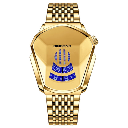 BINBOND Locomotive Concept Steel Belt Watch Men Live Black Technology Watch, Steel Belt Full Gold Gold Face, Steel Belt Black Stee Blue Face, Steel Belt White Steel Blue Face, Steel Belt White Steel White Face, Steel Belt Blue Steel Blue Face          ...