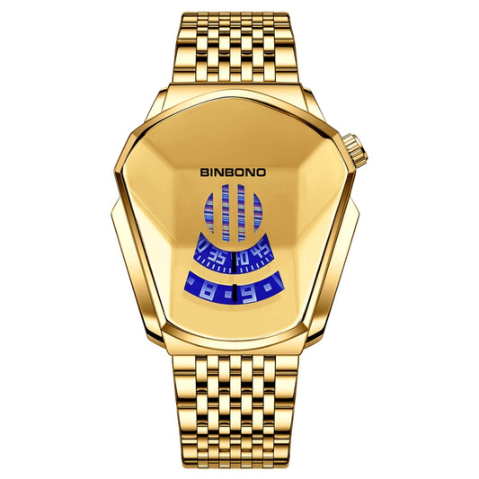 BINBOND Locomotive Concept Steel Belt Watch Men Live Black Technology Watch, Steel Belt Full Gold Gold Face, Steel Belt Black Stee Blue Face, Steel Belt White Steel Blue Face, Steel Belt White Steel White Face, Steel Belt Blue Steel Blue Face          ...