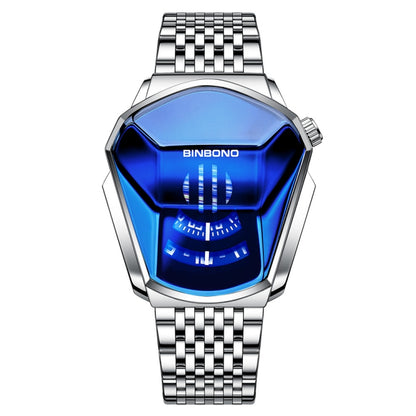 BINBOND Locomotive Concept Steel Belt Watch Men Live Black Technology Watch, Steel Belt Full Gold Gold Face, Steel Belt Black Stee Blue Face, Steel Belt White Steel Blue Face, Steel Belt White Steel White Face, Steel Belt Blue Steel Blue Face          ...
