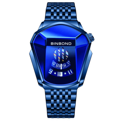 BINBOND Locomotive Concept Steel Belt Watch Men Live Black Technology Watch, Steel Belt Full Gold Gold Face, Steel Belt Black Stee Blue Face, Steel Belt White Steel Blue Face, Steel Belt White Steel White Face, Steel Belt Blue Steel Blue Face          ...
