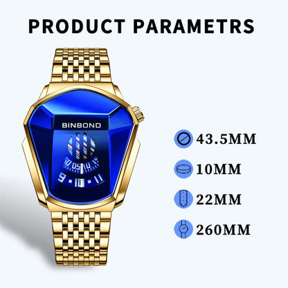 BINBOND Locomotive Concept Steel Belt Watch Men Live Black Technology Watch, Steel Belt Full Gold Gold Face, Steel Belt Black Stee Blue Face, Steel Belt White Steel Blue Face, Steel Belt White Steel White Face, Steel Belt Blue Steel Blue Face          ...
