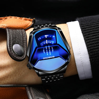 BINBOND Locomotive Concept Steel Belt Watch Men Live Black Technology Watch, Steel Belt Full Gold Gold Face, Steel Belt Black Stee Blue Face, Steel Belt White Steel Blue Face, Steel Belt White Steel White Face, Steel Belt Blue Steel Blue Face          ...