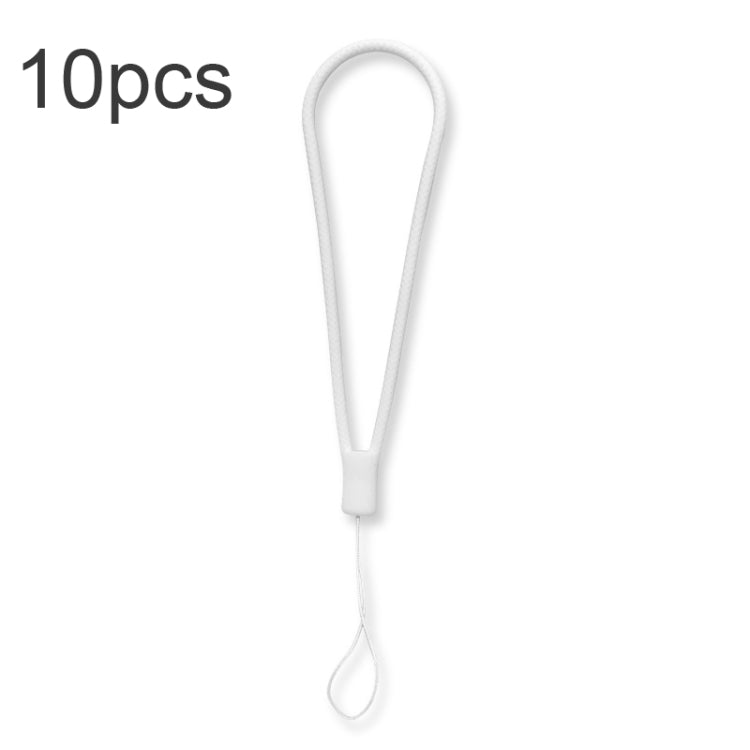 10pcs  Silicone Woven Pattern  Cell Phone Lanyard Anti-loss Hand Rope, Dark Night Green, White, Grass Purple, Light Green, Clove Purple, Antique White, Black, Red, Matcha Green, Lemon Yellow, Shallow Purple, Sand Pink, Sugar Orange, Tea Red������������...