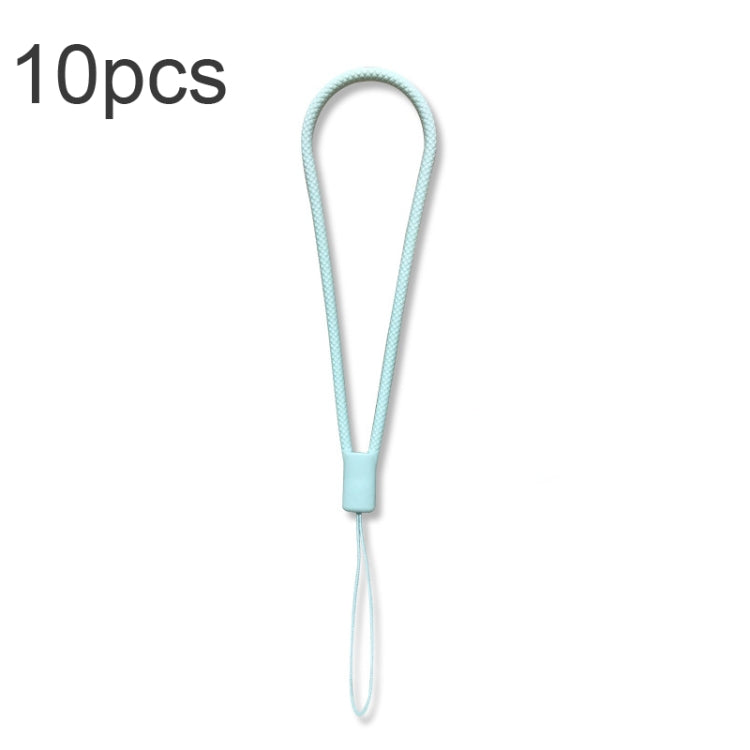 10pcs  Silicone Woven Pattern  Cell Phone Lanyard Anti-loss Hand Rope, Dark Night Green, White, Grass Purple, Light Green, Clove Purple, Antique White, Black, Red, Matcha Green, Lemon Yellow, Shallow Purple, Sand Pink, Sugar Orange, Tea Red������������...