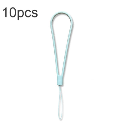 10pcs  Silicone Woven Pattern  Cell Phone Lanyard Anti-loss Hand Rope, Dark Night Green, White, Grass Purple, Light Green, Clove Purple, Antique White, Black, Red, Matcha Green, Lemon Yellow, Shallow Purple, Sand Pink, Sugar Orange, Tea Red������������...