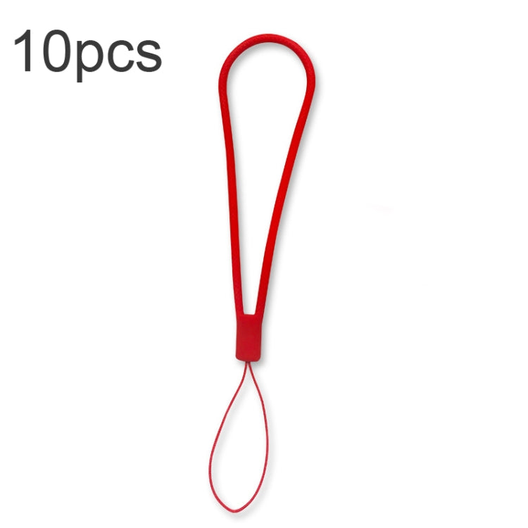 10pcs  Silicone Woven Pattern  Cell Phone Lanyard Anti-loss Hand Rope, Dark Night Green, White, Grass Purple, Light Green, Clove Purple, Antique White, Black, Red, Matcha Green, Lemon Yellow, Shallow Purple, Sand Pink, Sugar Orange, Tea Red������������...