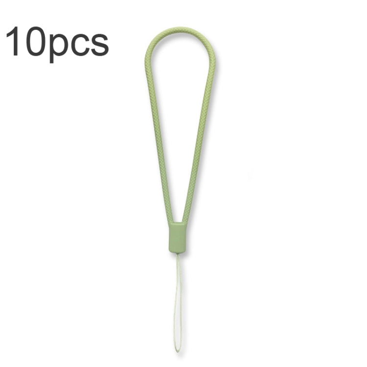 10pcs  Silicone Woven Pattern  Cell Phone Lanyard Anti-loss Hand Rope, Dark Night Green, White, Grass Purple, Light Green, Clove Purple, Antique White, Black, Red, Matcha Green, Lemon Yellow, Shallow Purple, Sand Pink, Sugar Orange, Tea Red������������...