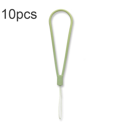 10pcs  Silicone Woven Pattern  Cell Phone Lanyard Anti-loss Hand Rope, Dark Night Green, White, Grass Purple, Light Green, Clove Purple, Antique White, Black, Red, Matcha Green, Lemon Yellow, Shallow Purple, Sand Pink, Sugar Orange, Tea Red������������...