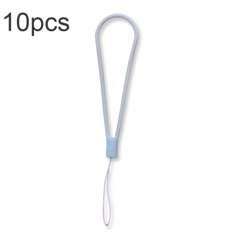 10pcs  Silicone Woven Pattern  Cell Phone Lanyard Anti-loss Hand Rope, Dark Night Green, White, Grass Purple, Light Green, Clove Purple, Antique White, Black, Red, Matcha Green, Lemon Yellow, Shallow Purple, Sand Pink, Sugar Orange, Tea Red������������...