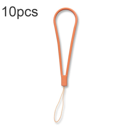 10pcs  Silicone Woven Pattern  Cell Phone Lanyard Anti-loss Hand Rope, Dark Night Green, White, Grass Purple, Light Green, Clove Purple, Antique White, Black, Red, Matcha Green, Lemon Yellow, Shallow Purple, Sand Pink, Sugar Orange, Tea Red������������...