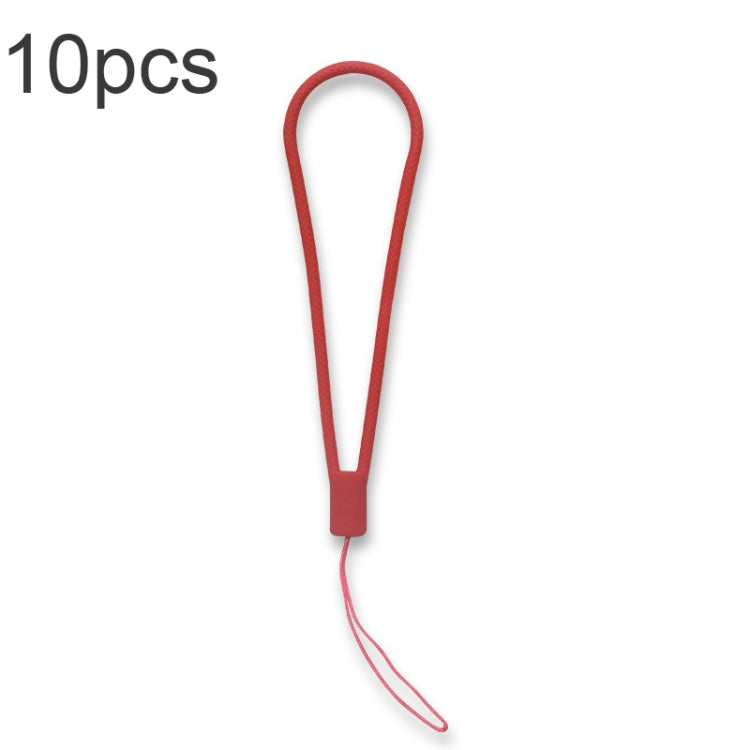 10pcs  Silicone Woven Pattern  Cell Phone Lanyard Anti-loss Hand Rope, Dark Night Green, White, Grass Purple, Light Green, Clove Purple, Antique White, Black, Red, Matcha Green, Lemon Yellow, Shallow Purple, Sand Pink, Sugar Orange, Tea Red������������...