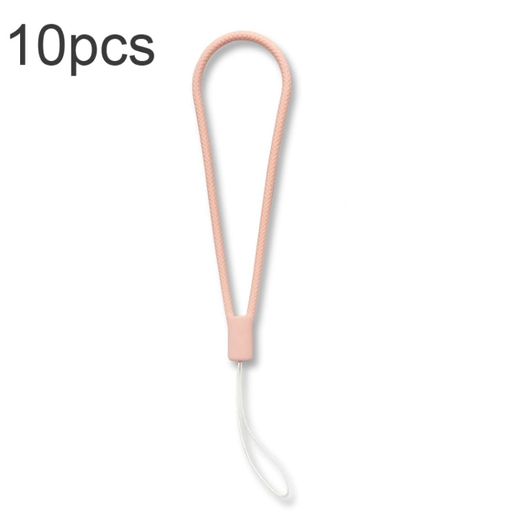 10pcs  Silicone Woven Pattern  Cell Phone Lanyard Anti-loss Hand Rope, Dark Night Green, White, Grass Purple, Light Green, Clove Purple, Antique White, Black, Red, Matcha Green, Lemon Yellow, Shallow Purple, Sand Pink, Sugar Orange, Tea Red������������...