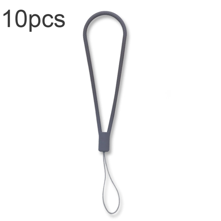 10pcs  Silicone Woven Pattern  Cell Phone Lanyard Anti-loss Hand Rope, Dark Night Green, White, Grass Purple, Light Green, Clove Purple, Antique White, Black, Red, Matcha Green, Lemon Yellow, Shallow Purple, Sand Pink, Sugar Orange, Tea Red������������...