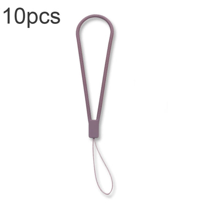 10pcs  Silicone Woven Pattern  Cell Phone Lanyard Anti-loss Hand Rope, Dark Night Green, White, Grass Purple, Light Green, Clove Purple, Antique White, Black, Red, Matcha Green, Lemon Yellow, Shallow Purple, Sand Pink, Sugar Orange, Tea Red������������...