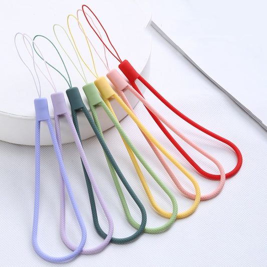 10pcs  Silicone Woven Pattern  Cell Phone Lanyard Anti-loss Hand Rope, Dark Night Green, White, Grass Purple, Light Green, Clove Purple, Antique White, Black, Red, Matcha Green, Lemon Yellow, Shallow Purple, Sand Pink, Sugar Orange, Tea Red������������...