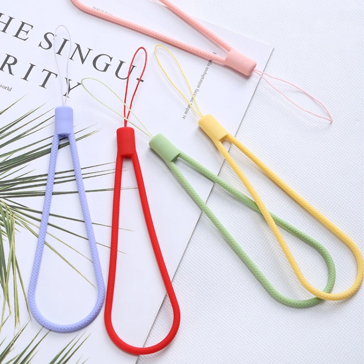 10pcs  Silicone Woven Pattern  Cell Phone Lanyard Anti-loss Hand Rope, Dark Night Green, White, Grass Purple, Light Green, Clove Purple, Antique White, Black, Red, Matcha Green, Lemon Yellow, Shallow Purple, Sand Pink, Sugar Orange, Tea Red������������...