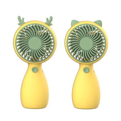 2 mini-ventilateurs USB MLS6035 rechargeables avec cordon, style aléatoire, MLS6035 Jaune, MLS6035 Vert