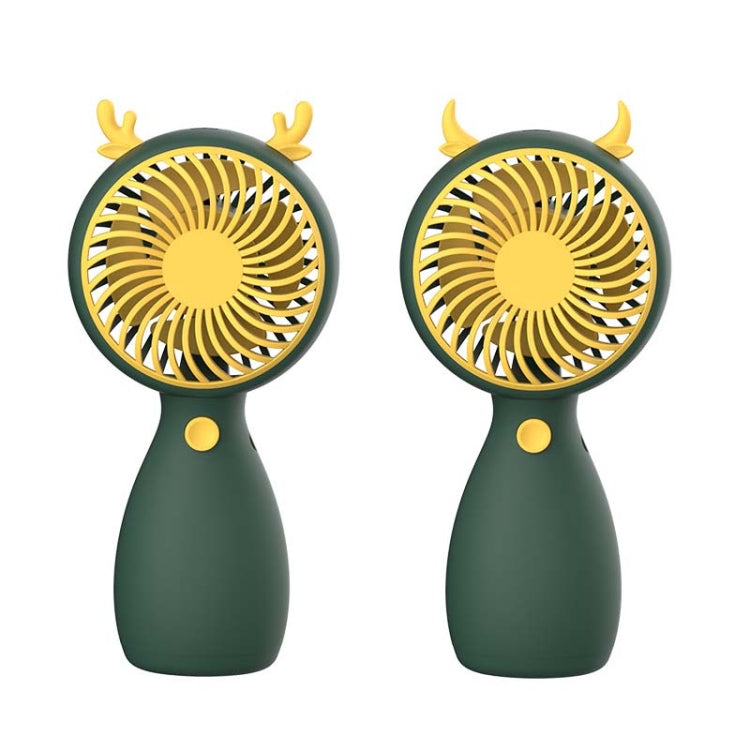 2 mini-ventilateurs USB MLS6035 rechargeables avec cordon, style aléatoire, MLS6035 Jaune, MLS6035 Vert