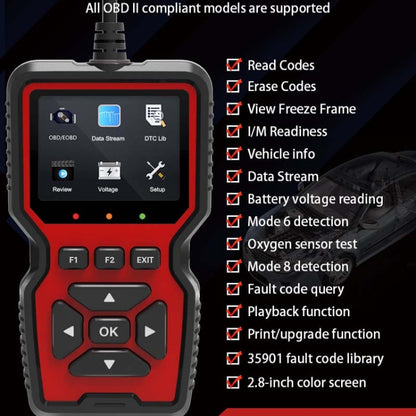 Détecteur de pannes de voiture V519 OBD2 à écran couleur, V519