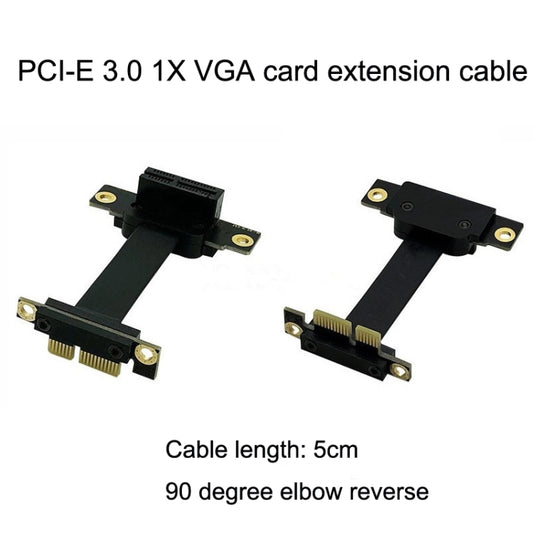 Câble de rallonge PCI-E 3.0 1X vers 1X à 90 degrés inversé pour carte graphique/carte réseau sans fil/carte de conversion, longueur 1X vers 1X : 5 cm