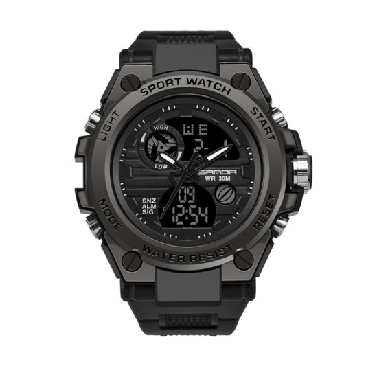 SANDA 739 Montre Sport Multifonction Étanche Chronographe Calendrier Alarme Lumière Nocturne