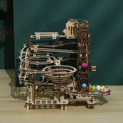 LG825 Mechanical Track Ball 3D Wooden Puzzle Toy DIY Handmade Ornaments, Mechanical Track Ball