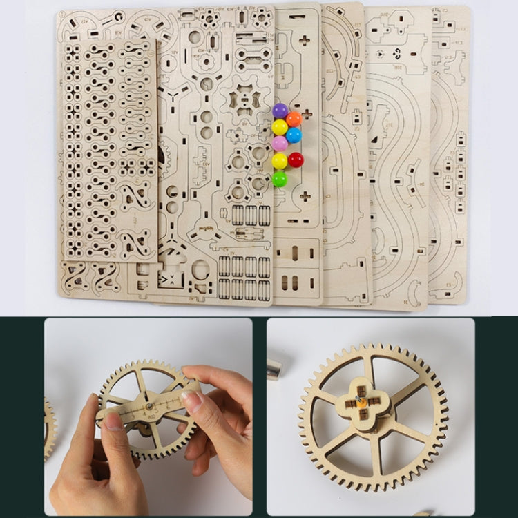 LG825 Mechanical Track Ball 3D Wooden Puzzle Toy DIY Handmade Ornaments, Mechanical Track Ball