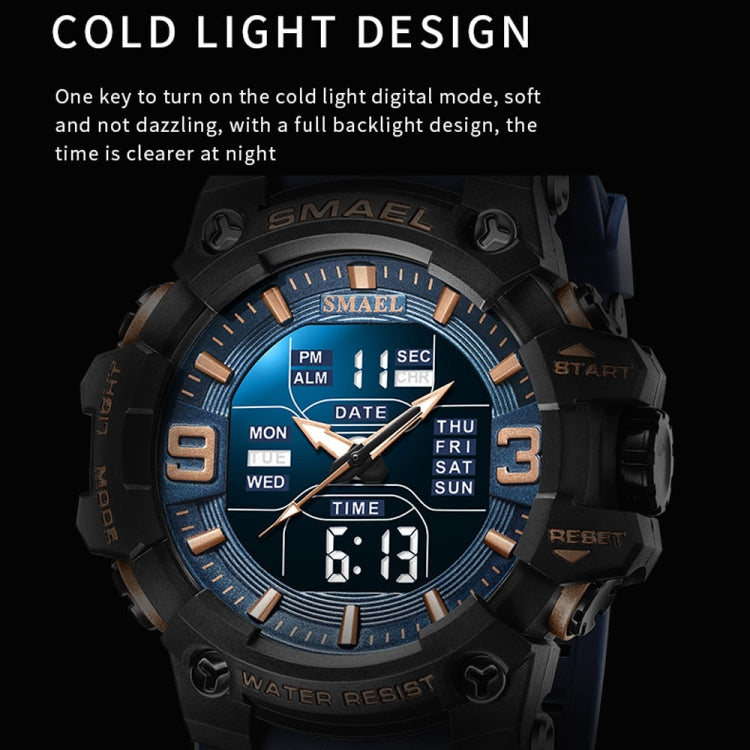SMAEL 8049 Montre Sportive Étanche Homme Montre Électronique Multifonction Veilleuse