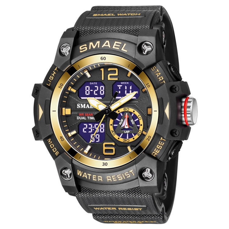 Montre Électronique à Quartz SMAEL 8007 de Sport Outdoor Étanche Double Affichage