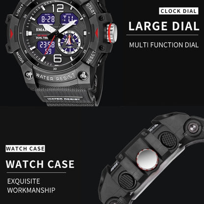 Montre Électronique à Quartz SMAEL 8007 de Sport Outdoor Étanche Double Affichage