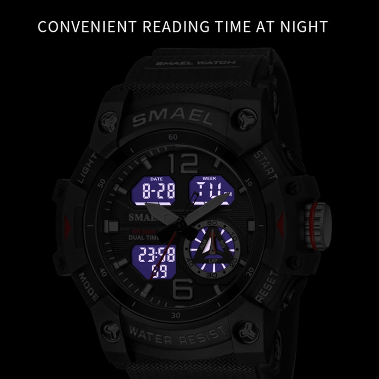Montre Électronique à Quartz SMAEL 8007 de Sport Outdoor Étanche Double Affichage
