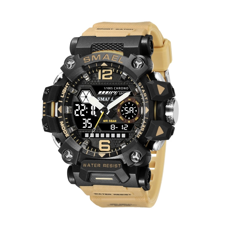 Montre Électronique Multifonctionnelle d'Extérieur en Alliage SMAEL 8072 pour Homme Montre Étanche à Double Affichage