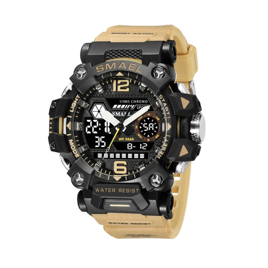 Montre Électronique Multifonctionnelle d'Extérieur en Alliage SMAEL 8072 pour Homme Montre Étanche à Double Affichage